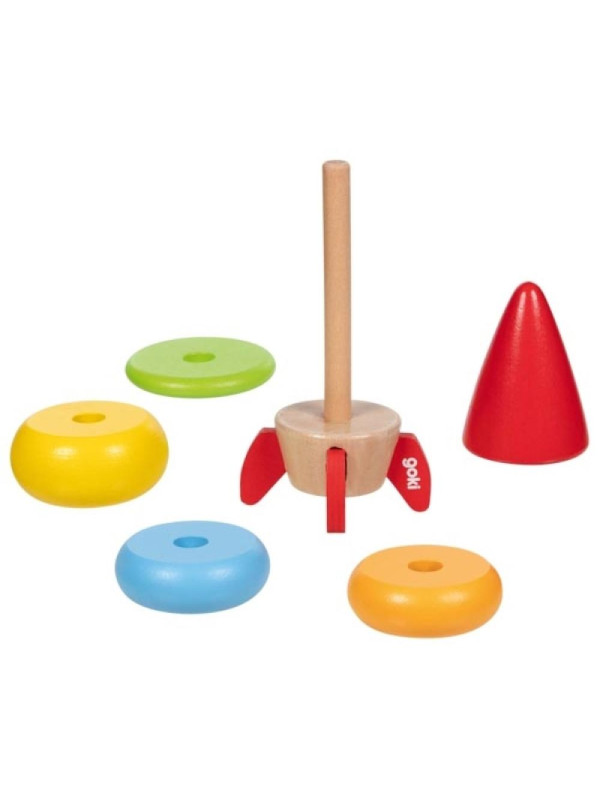 Wieża na paliku drewniana układanka Rakieta Goki