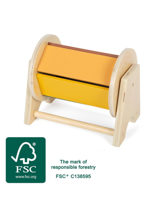 Drewniany bęben obrotowy dla dzieci Montessori Small Foot