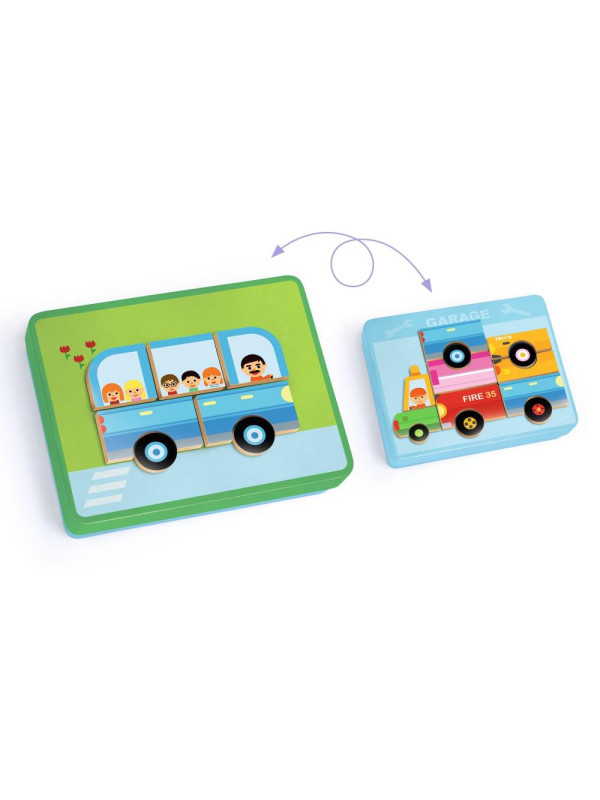 Magnetyczne puzzle Inzebox POJAZDY DJ03074