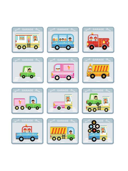 Magnetyczne puzzle Inzebox POJAZDY DJ03074