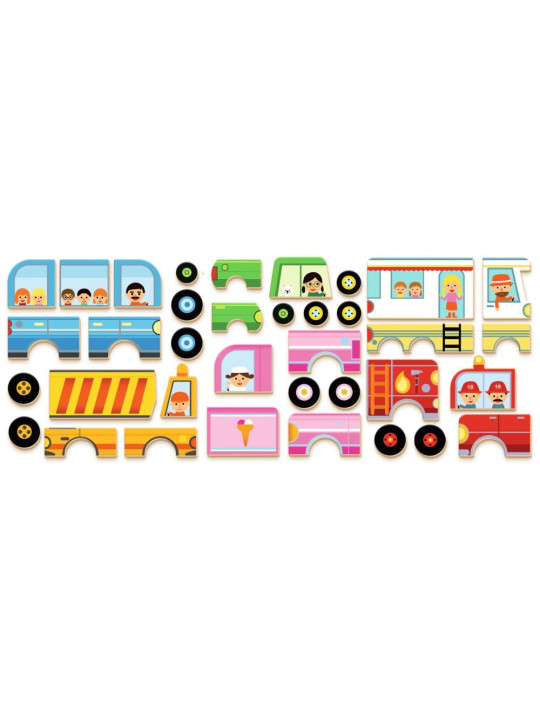 Magnetyczne puzzle Inzebox POJAZDY DJ03074