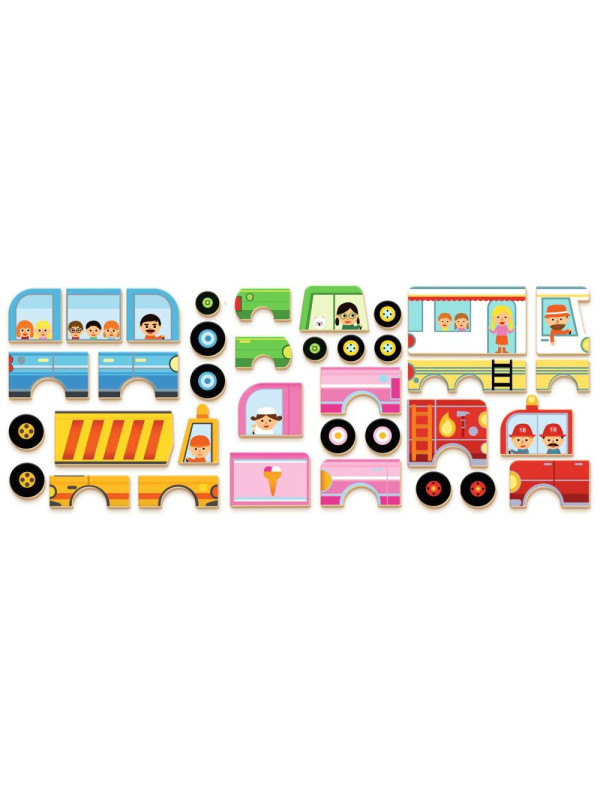 Magnetyczne puzzle Inzebox POJAZDY DJ03074