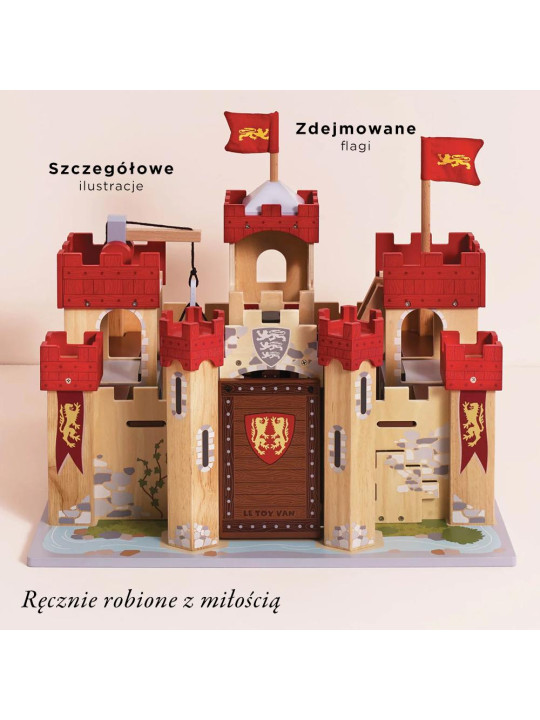 Drewniany zamek Lionheart, zabawka dla dzieci, domek dla lalek, Le Toy Van