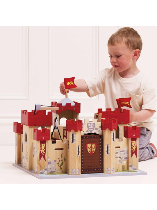 Drewniany zamek Lionheart, zabawka dla dzieci, domek dla lalek, Le Toy Van