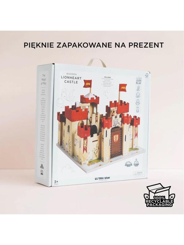 Drewniany zamek Lionheart, zabawka dla dzieci, domek dla lalek, Le Toy Van