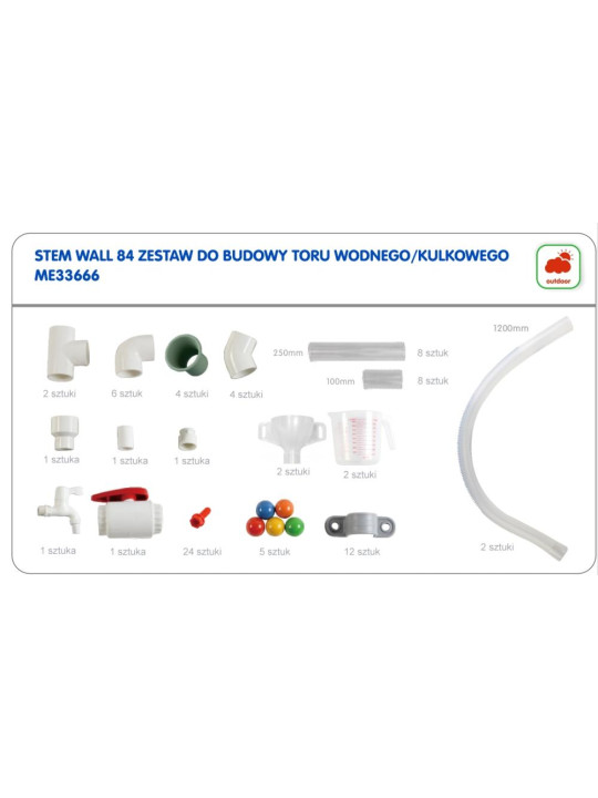 MASTERKIDZ System Rur Do Tablicy STEM 84 Elementów Tor Wodny Kulkowy