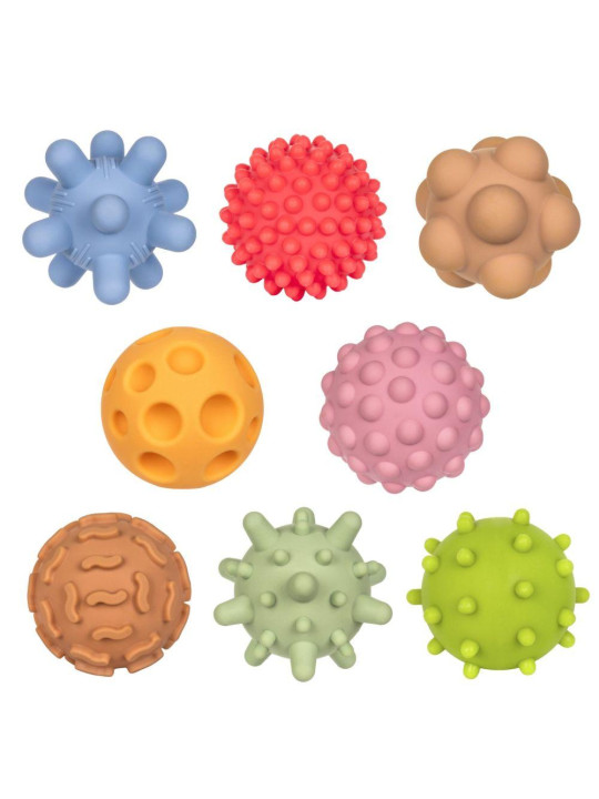 PASTELOWE Piłki Sensorki Tullo - 8 piłeczek bez dziurek