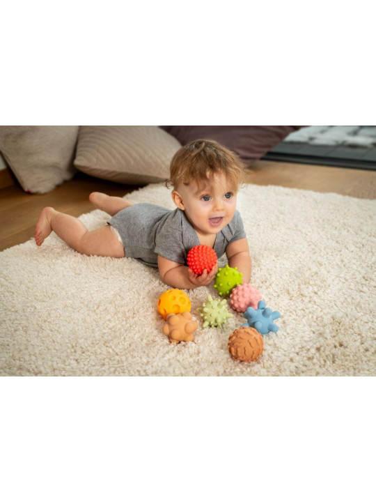 PASTELOWE Piłki Sensorki Tullo - 8 piłeczek bez dziurek