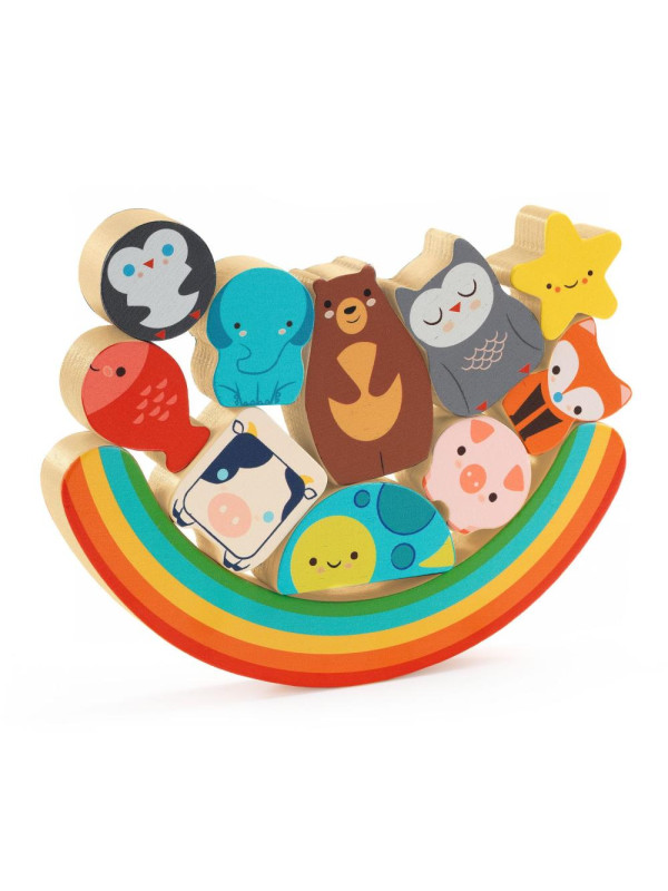 Układanka drewn. 2 w1 PUZZ & BOOM RAINBOW DJ01076