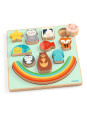 Układanka drewn. 2 w1 PUZZ & BOOM RAINBOW DJ01076