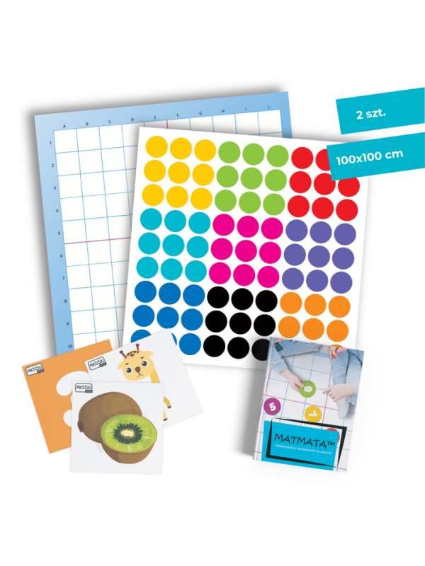 Mata animacyjna KODOWANIE 2 szt. 100x100 cm+ karty PDF+ książka MATMATA zestaw