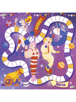 Mata animacyjna gra planszowa CYRK 100x100 cm+ karty PDF zestaw