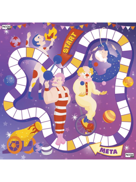 Mata animacyjna gra planszowa CYRK 100x100 cm+ karty PDF zestaw