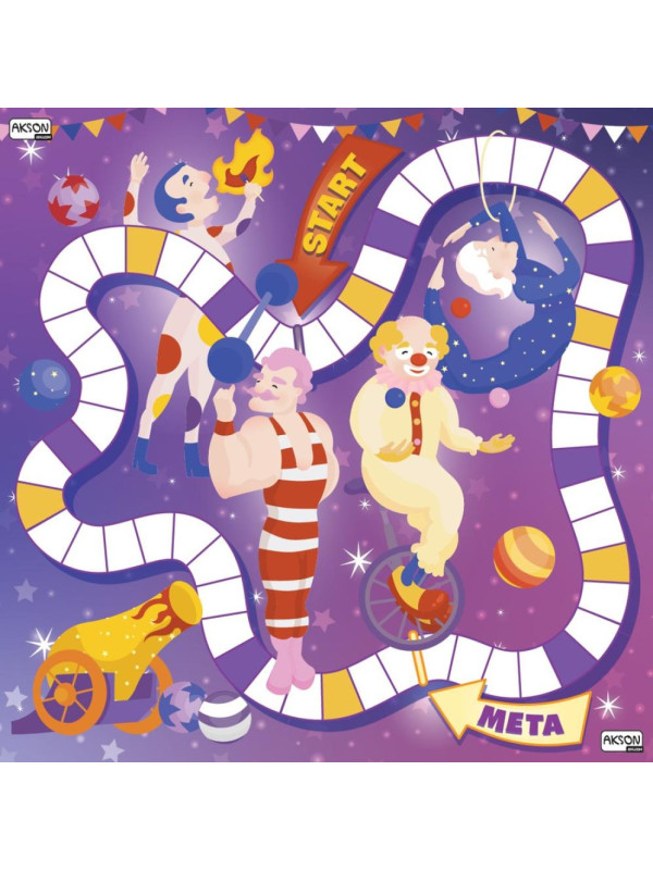 Mata animacyjna gra planszowa CYRK 100x100 cm+ karty PDF zestaw