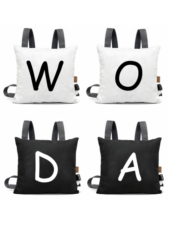 Gra słowna poduszki Literki zespołowa weselna zestaw 4 szt.