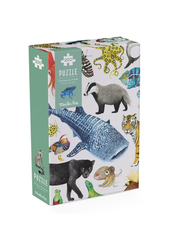 Puzzle obserwacyjne 200el  ZWIERZĘTA ŚWIATA 719440