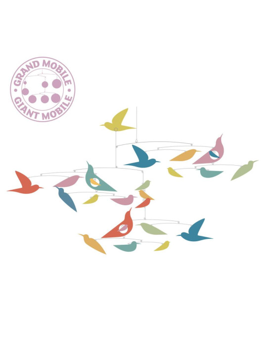 Ruchoma dekoracja KOLOROWE PTAKI DD04375