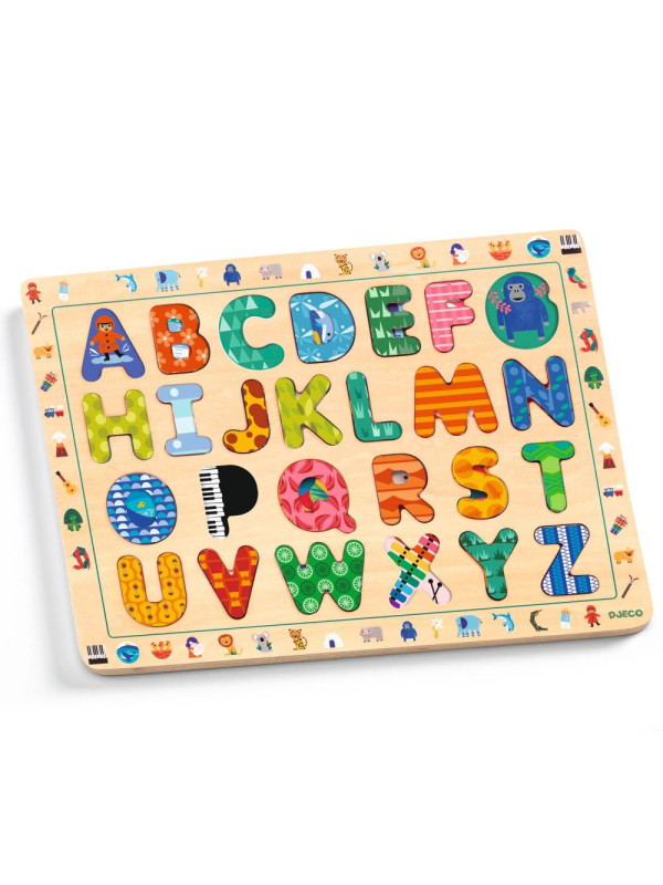 Drewniane puzzle ALFABET DJ01808