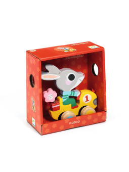 Drewniana zabawka do ciągnięcia królik DJ06225