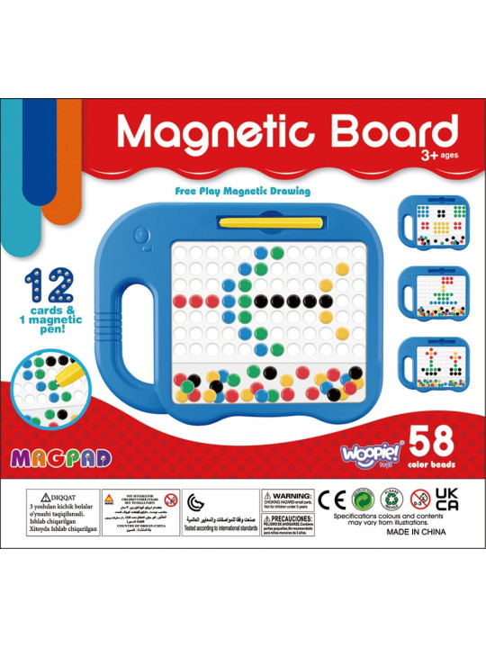 WOOPIE Tablica Magnetyczna dla Dzieci Montessori MagPad Słonik- Zestaw 6 szt.