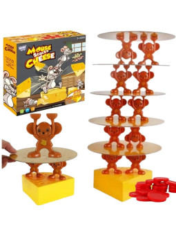 WOOPIE Gra Rodzinna  Zrecznościowa "Serowa Wieża" Balansujące Myszki