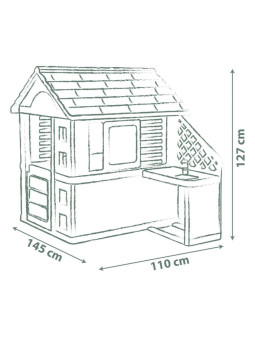 SMOBY Life Domek Ogrodowy PRETTY z Kuchnią + 17 Akcesoriów