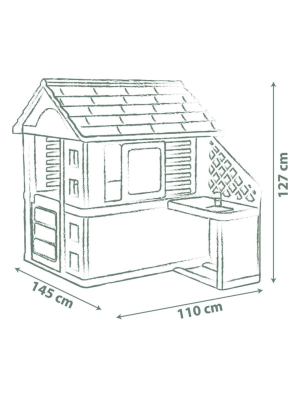 SMOBY Life Domek Ogrodowy PRETTY z Kuchnią + 17 Akcesoriów