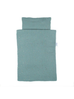 Zielona pościel w brokatowe gwiazdki