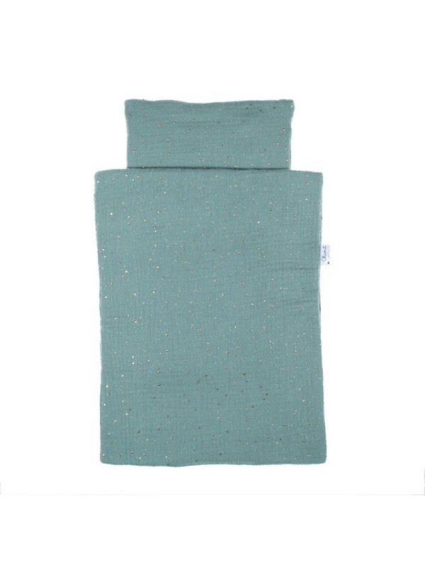 Zielona pościel w brokatowe gwiazdki