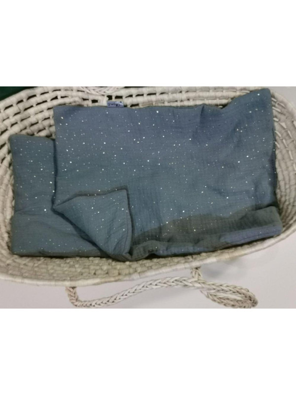 Zielona pościel w brokatowe gwiazdki