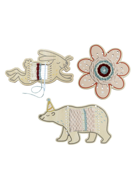 Zestaw kreatywny 3 drewniane ramki tkackie, krosno zabawka dla dzieci Micki