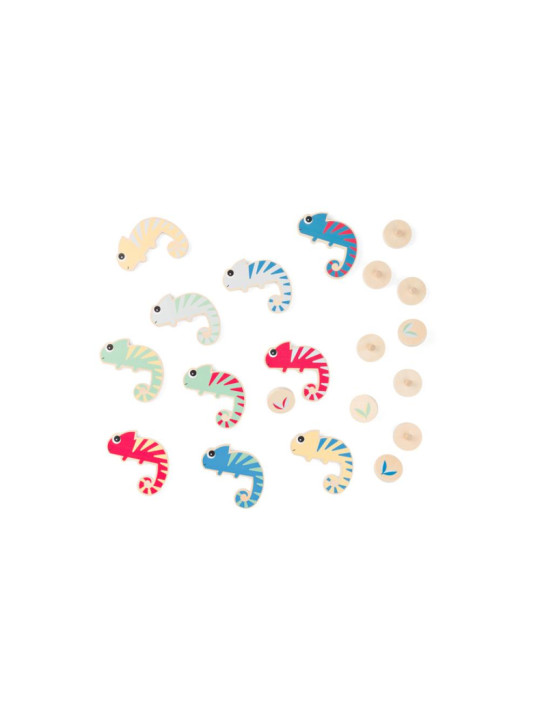 BS Toys, drewniana gra pamięciowa Kolorowy kameleon