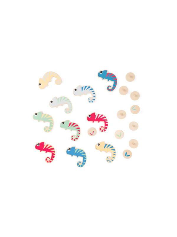 BS Toys, drewniana gra pamięciowa Kolorowy kameleon