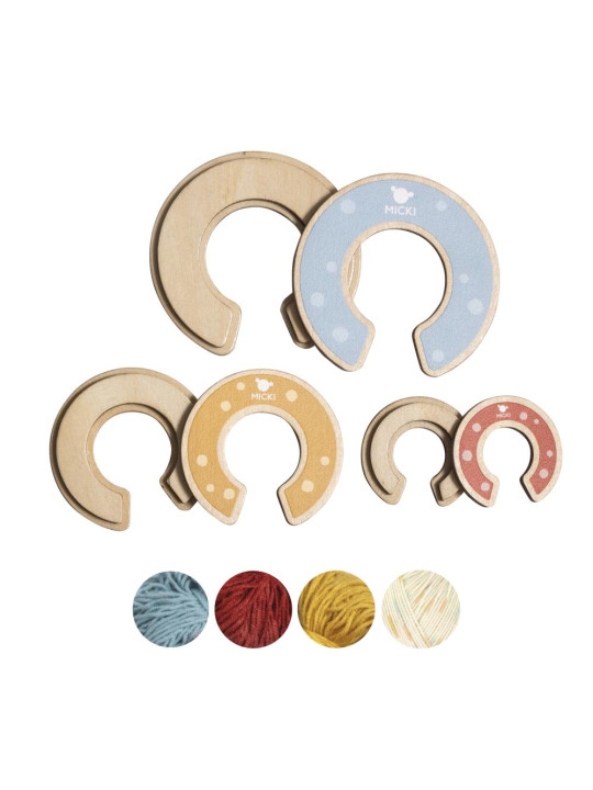 Zestaw kreatywny do tworzenia pomponów, drewniana zabawka dla dzieci Micki