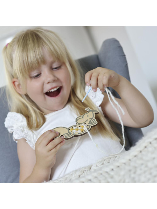 Zestaw kreatywny haftowanie, drewniana artystyczna zabawka dla dzieci Micki