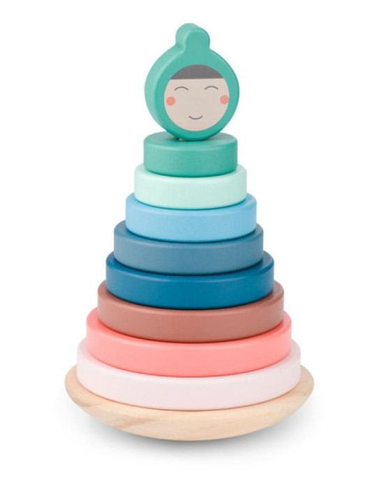BS Toys, drewniania układanka sorter - wieża balansująca