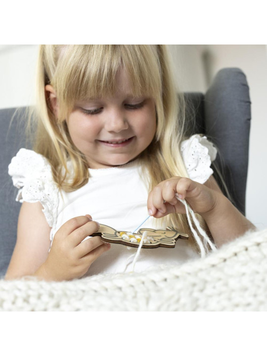 Zestaw kreatywny haftowanie, drewniana artystyczna zabawka dla dzieci Micki