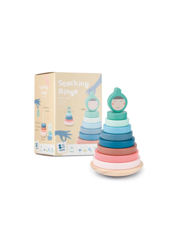 BS Toys, drewniania układanka sorter - wieża balansująca