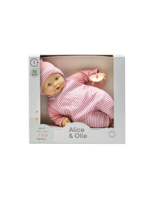 Duża lalka Alice 30cm bobas + smoczek, zabawka dla dzieci, Lillan & Friends