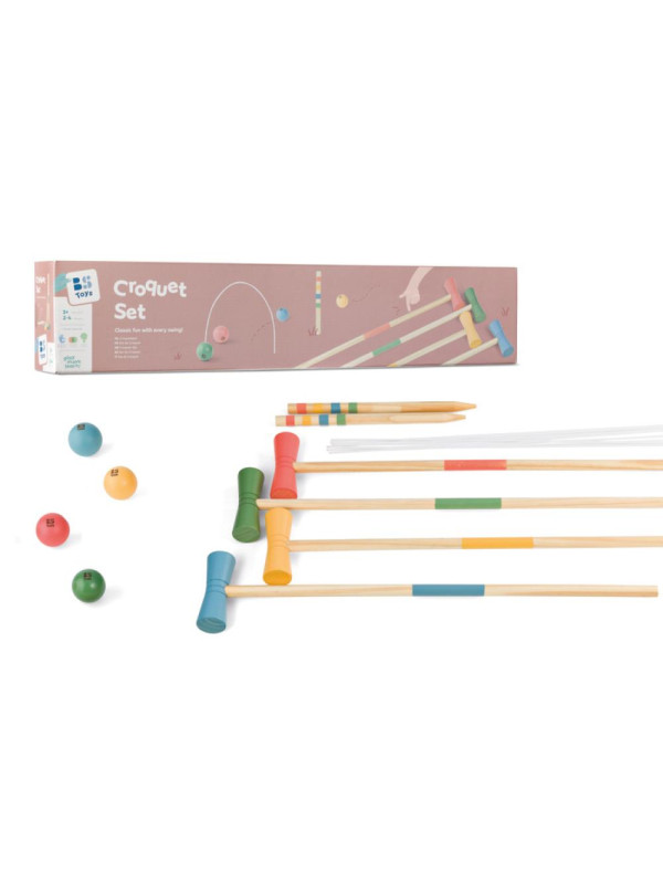 BS Toys, drewniany zestaw do Krokieta
