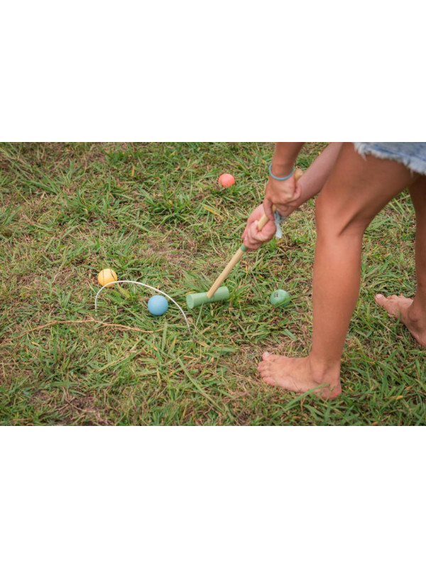 BS Toys, drewniany zestaw do Krokieta