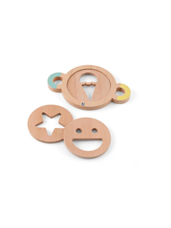 BS Toys, zestaw drewnianych foremek do piasku