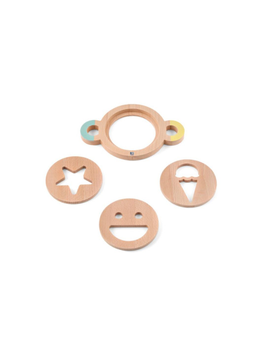 BS Toys, zestaw drewnianych foremek do piasku