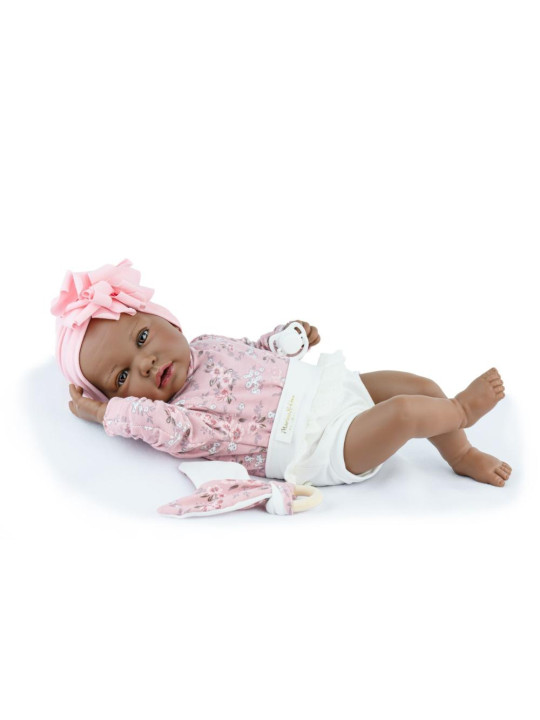 Lalka Gala_Mulatka Marina & Pau 1234 - 45 cm, Brzuszek: Miękki, Kolor oczu: Brązowy