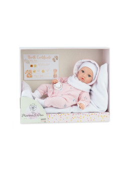 Lalka Noa Reborn z pościelą Marina & Pau 3170 - 40 cm, Brzuszek: Miękki, Kolor oczu: Niebieski