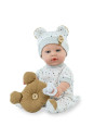 Lalka Tito z poduszką misiem Marina & Pau 1619 - 38 cm, Brzuszek: Winylowy, Kolor oczu: Niebieski