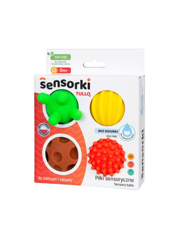 Piłki Sensorki Tullo - 4 piłeczki bez dziurek