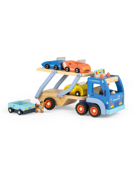 Drewniana laweta z samochodzikami 725736