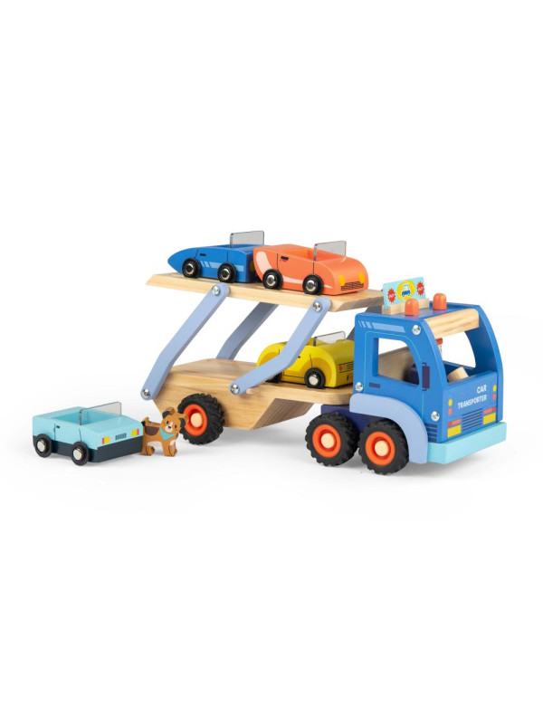 Drewniana laweta z samochodzikami 725736