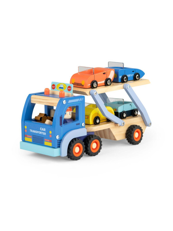 Drewniana laweta z samochodzikami 725736